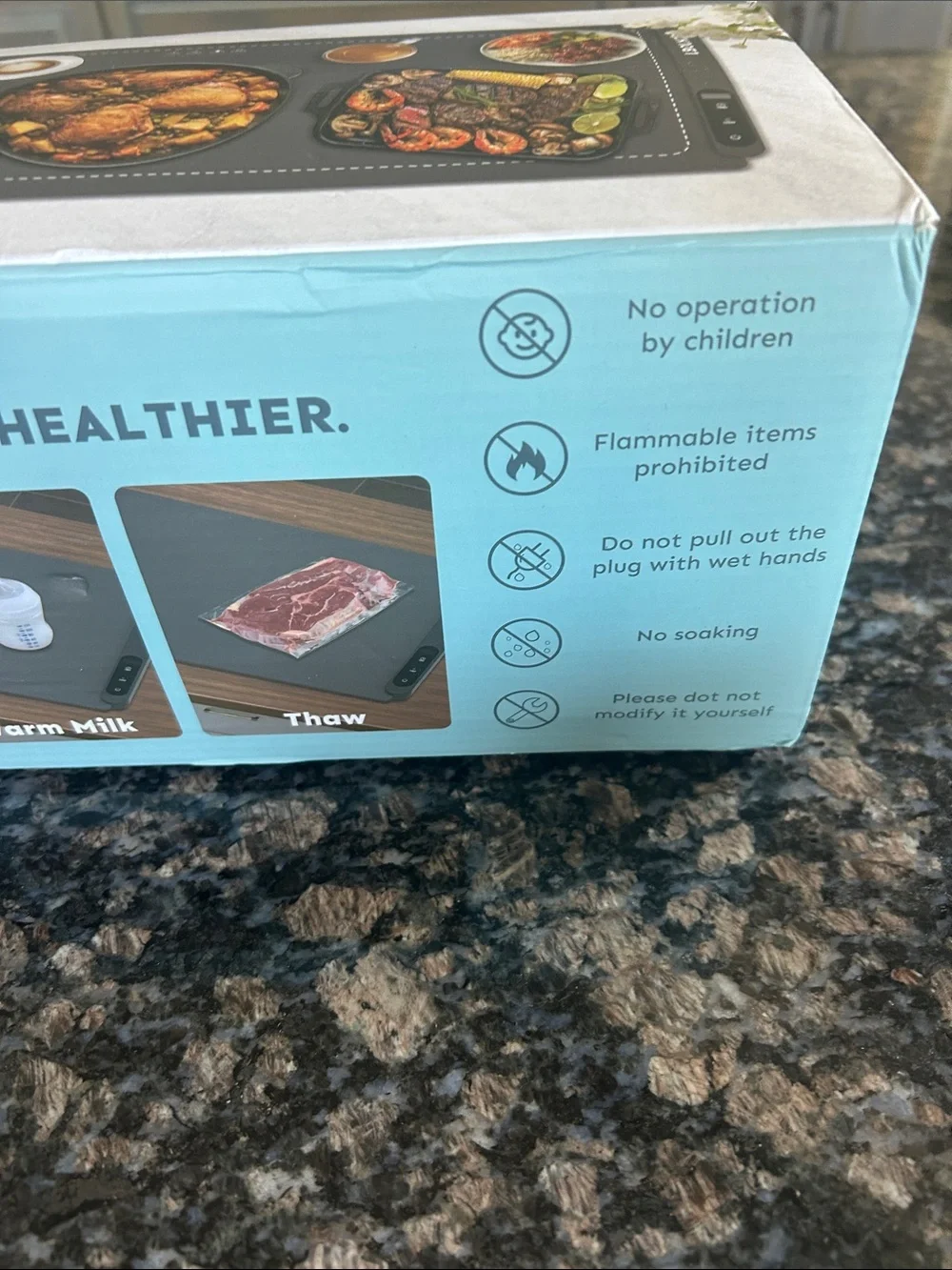 LBOLHZO  GRAY FOOD WARMING MAT NWT